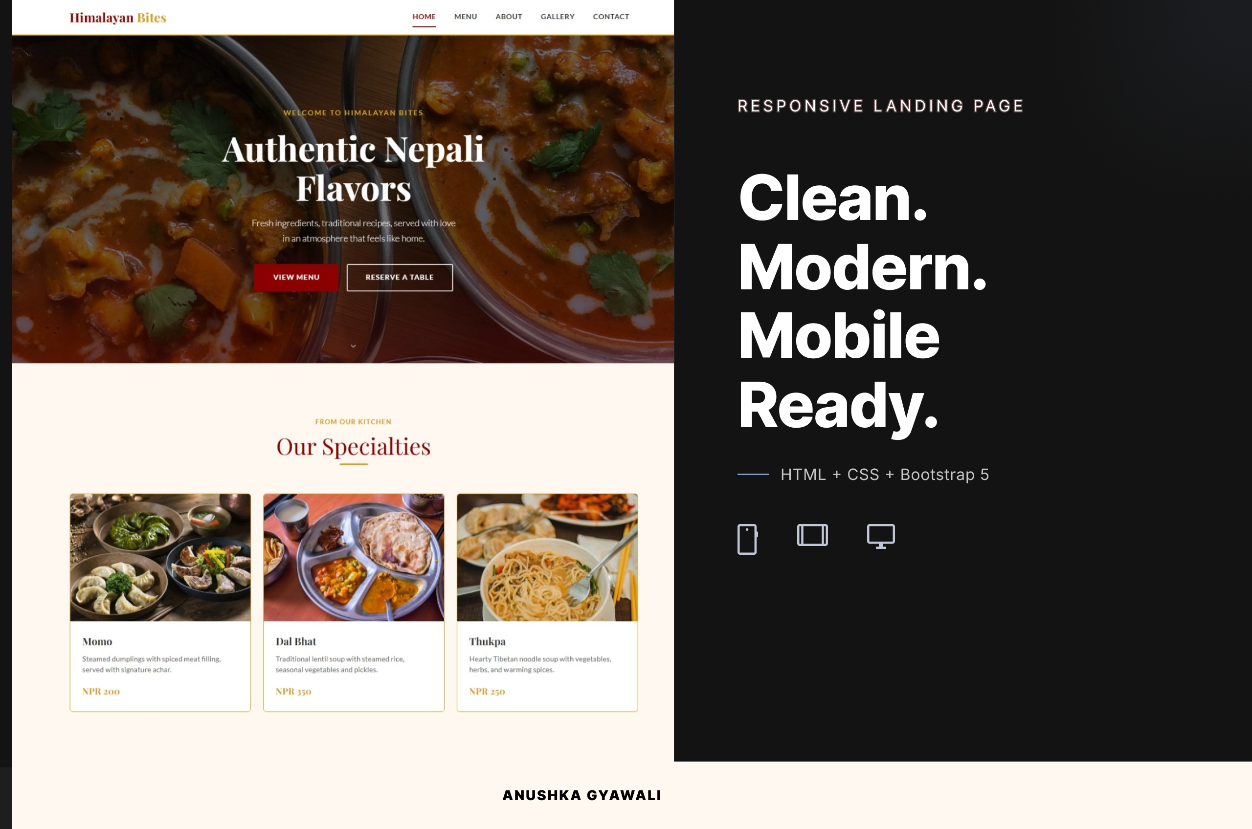 Himalayan Bites project screenshot
